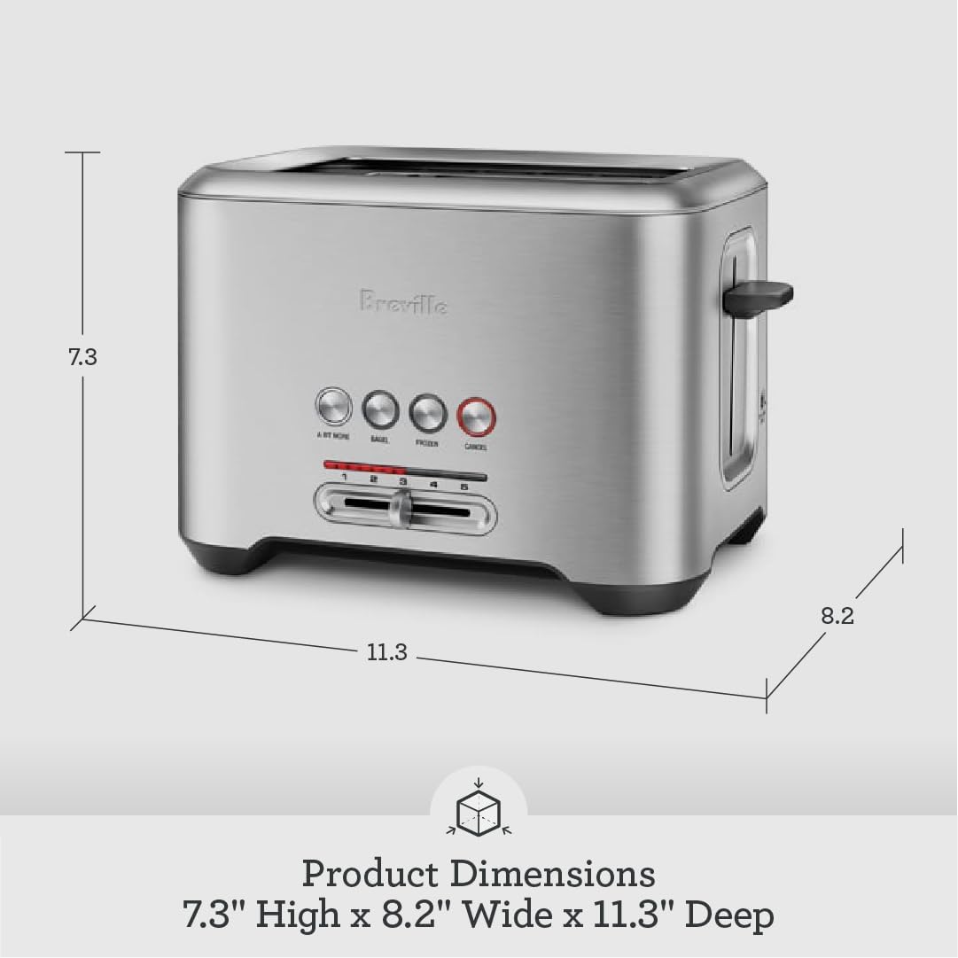Breville BTA720XL Toaster - 2 Slice Brushed Stainless Steel with Extra Toasting Function