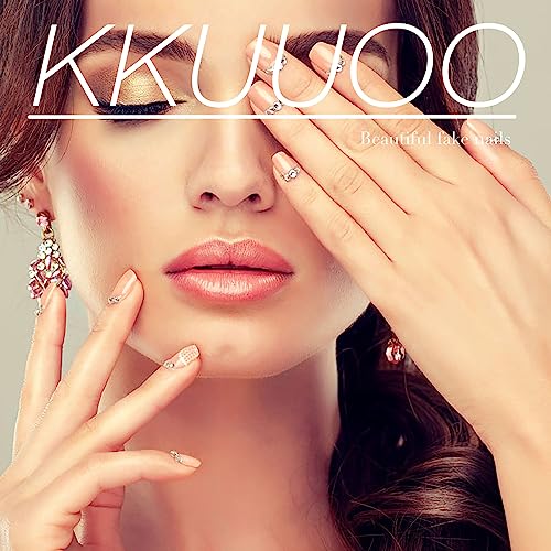 KKUUOO Christmas Press on Nails Square Glossy False Nails Santa Claus Design