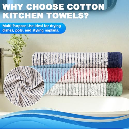 INFICRIME 100% Cotton Washcloths for Face & Body - 3 Pack (Red, Blue, Green)