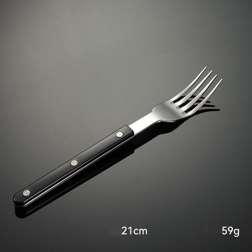 5-Piece Silverware Set Rivets Utensils Flatware Set for 1 Mirror Effect Simple Food-Grade Ergonomic Stainless Steel Dishwasher Safe Cutlery Set for Family Gatherings Black