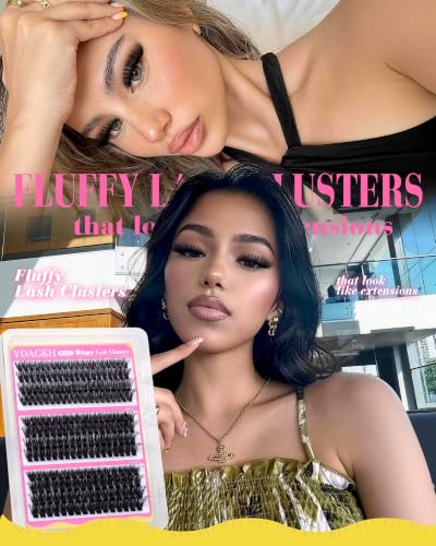 YDAGKH DIY Volume Lash Clusters Fluffy Eyelash Extensions D Curl Wispy