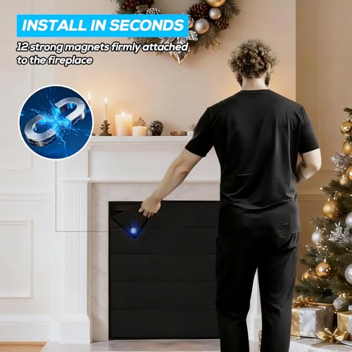 PAWBOSE Magnetic Fireplace Cover - 36x27 Inch Draft Stopper