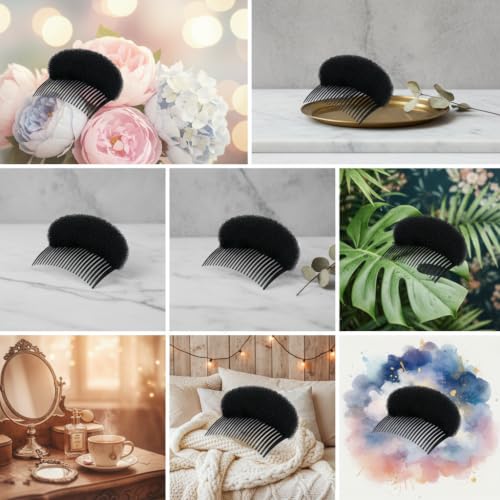 2PCS Magic Hair Styling Clip Volume Insert & Bun Maker (Black)