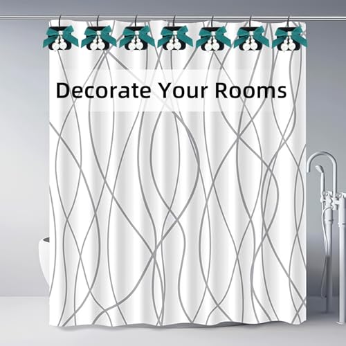 Green Satin Bowknot Shower Curtain Hooks Set - 12 Metal Hangers for Bathroom & Bedroom