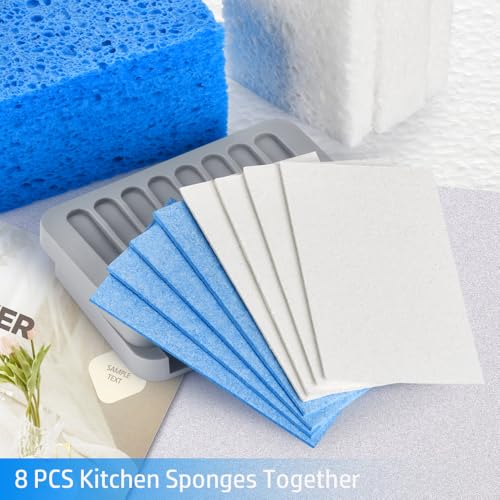 8-Pack Mcyye Compressed Kitchen Sponges - Non-Scratch Cleaning
