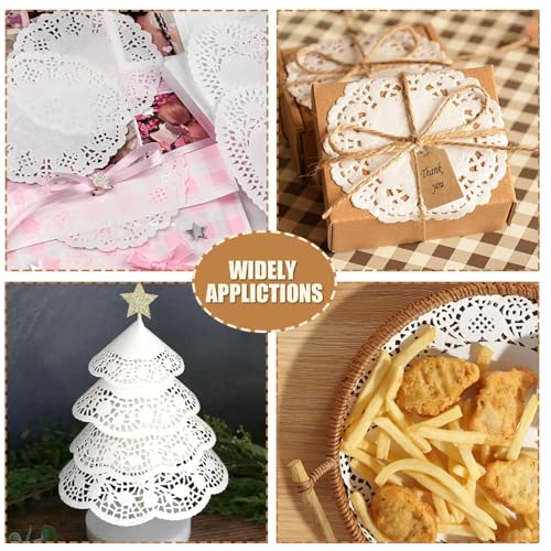 Bonsicoky White Lace Paper Doilies 4.5 Inch 100 Pack Round