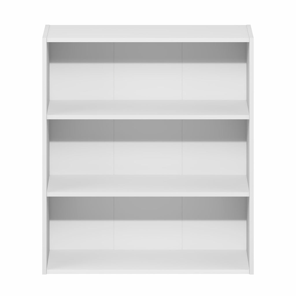 Furinno Basic Book Shelf, 3-Tier Bookshelf, Cube Storage Organizer Bookcase with Open Shelf, 7 x 24 x 26, for Living Room, Bedroom, Home Office, White