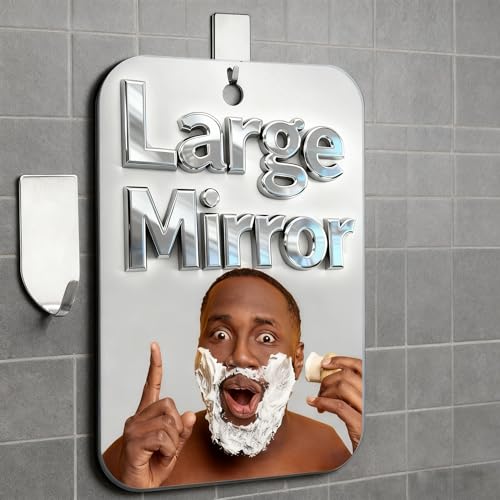 Fogless Shower Mirror for Shaving, 8x6 Inch Wall Mounted - VXKZF