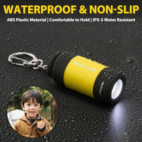 3-Pack Small Keychain Flashlights, LED Pocket Keychain Light with White Light, Waterproof USB Rechargeable Mini Flashlights in Bulk for Kids and Adults Emergency, Camping, Night Reading
