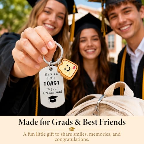Cute Toast Graduation Keychain - Perfect Gift for Class of 2026