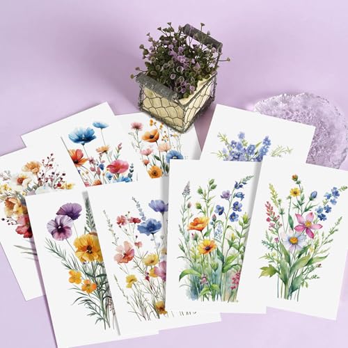 24 Floral Blank Note Cards with Envelopes - 4x6 Wildflower Design for All Occasions