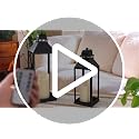 Black Decorative Lanterns Indoor Outdoor Set of 2 - 17 and 13 Inches with Candles - Square Top