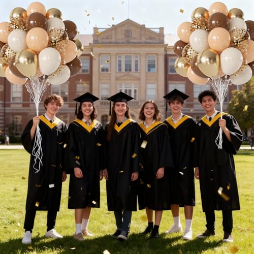 50 Pcs Brown & Gold Balloons - 12 Inch for Woodland & Cowboy Parties