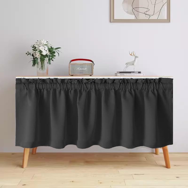 Gxi Blackout Kitchen Curtain Valance 52x18 Inch Rod Pocket Window Tier
