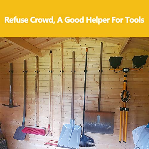 Verdenu Stainless Steel Broom Holder - 6 Pack Wall Mount Organizer