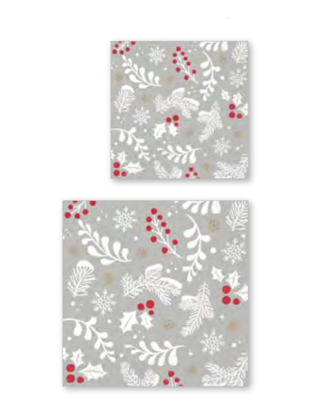 IHR Ideal Home Range Grey Winter Cocktail Napkins, 20-Count
