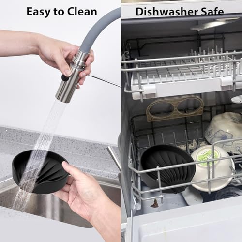 OKeanu Silicone Sponge Holder for Kitchen Sink - 4.7" Black Sink Caddy