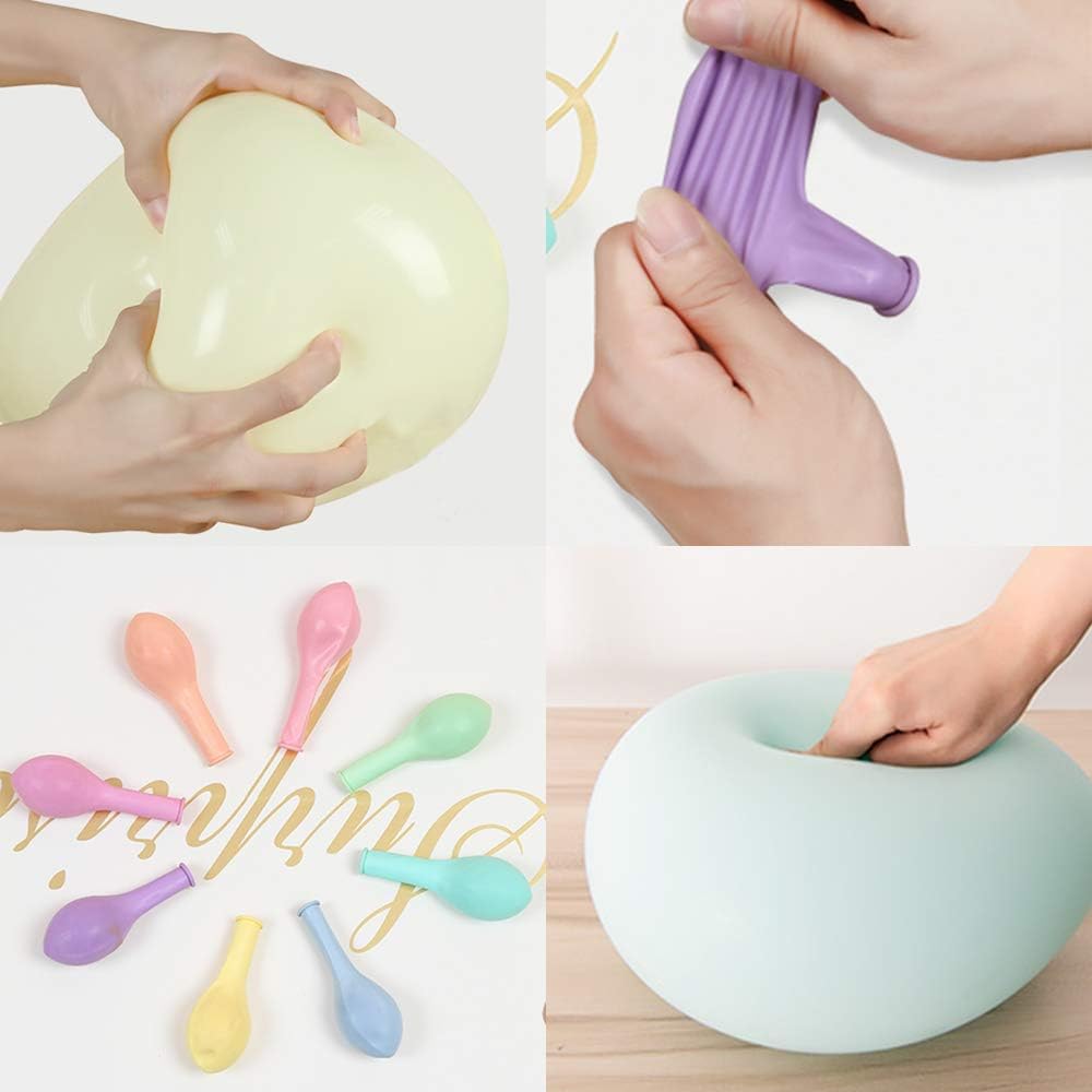 Skiennix 5-Inch Pastel Latex Balloons - 200-Pack Rainbow Macaron Candy Party Decorations for Weddings & Birthdays