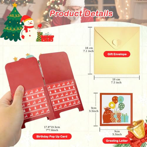 Christmas Pop Up Greeting Card with Light & Music - Holiday Gift, Decoration - Variation of Christmas Card / Christmas Gifts