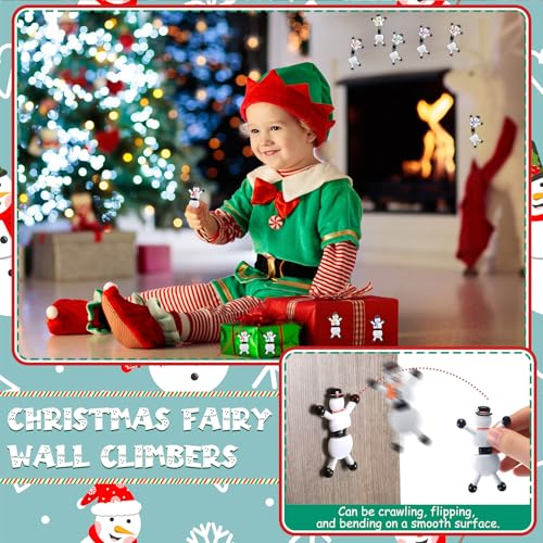 114 Pcs Christmas Sticky Wall Climbing Toys Party Favors Stretchy Snowman