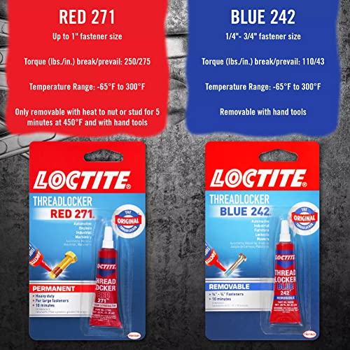 Loctite Threadlocker Red 271 - 12 Pack, Permanent Sealant for Fasteners