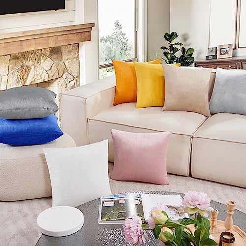 Deconovo Velvet Throw Pillow Covers 20x12 Inches - Grey (Pack of 2)