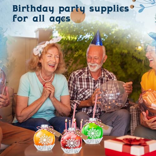 12Pcs Christmas Plastic Ball Bottle Decorations for Drinks - Snowflake Pattern