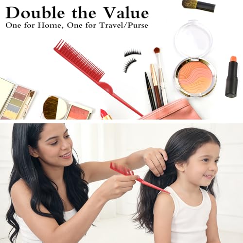 Aphrordity 3 Row Detangling Brush 2-Pack for Curly and Coily Hair - Red
