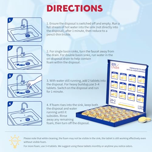 W&E Choice Garbage Disposal Cleaner & Deodorizer Tablets, 26-Pack Citrus Scent