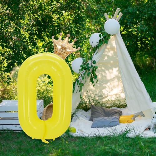 40 Inch Yellow Number 5 Crown Balloon Set for 5th Birthday Party