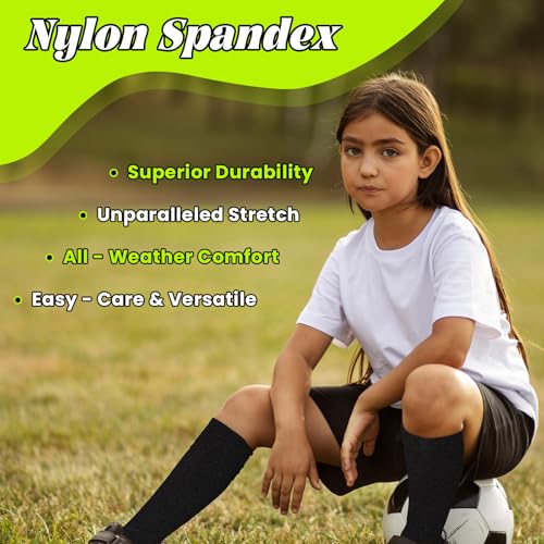 3 Pairs Kid Soccer Sleeves, Calf Compression Sleeve,Sports Shin Guard Sleeves for Youth Boys Girls Rugby Baseball Football Softball