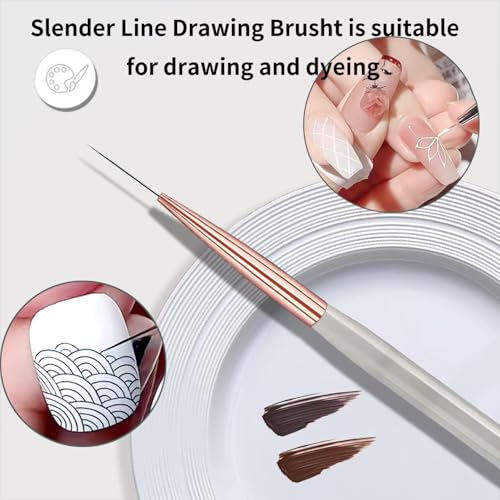 5-Piece Ultra-Fine Nail Liner Brush Set for Art Detailing & French Tips