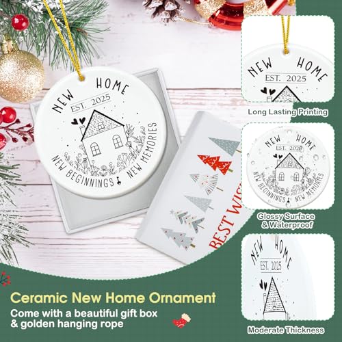 2025 New Home Christmas Ornament - 3" Ceramic Housewarming Gift