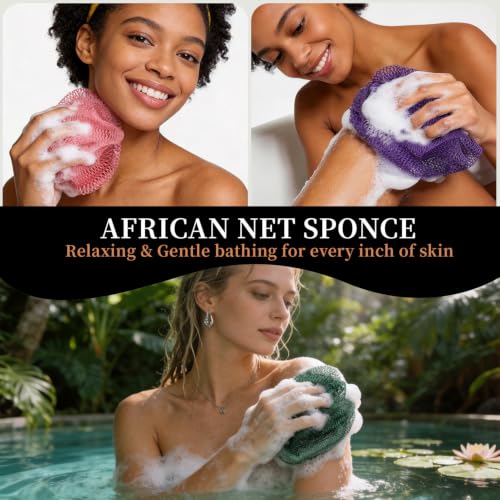 TAOZO Authentic African Exfoliating Net Sponge Body Scrubber
