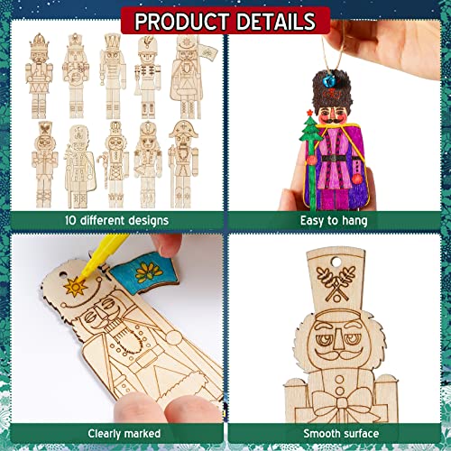 Christmas Nutcracker Wooden Ornaments Set 60 Pcs DIY Holiday Decorations - Variation of THIS listing 60