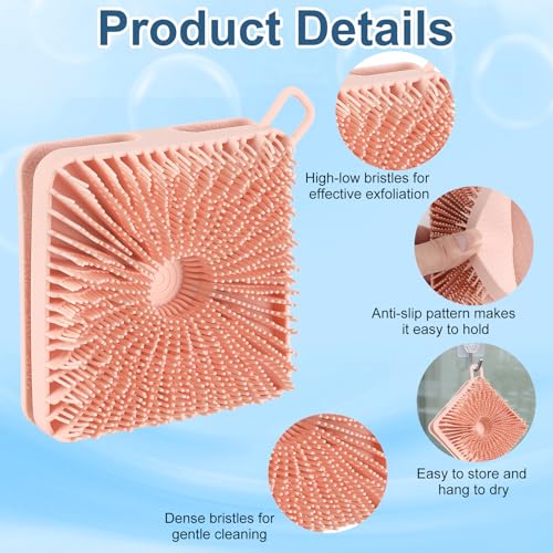Silicone Body Scrubber 2-Pack Exfoliating Shower Loofah & Scalp Massager