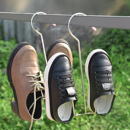 Stainless Steel Shoe Drying Rack - 4 Pack Shoe Hanger (Silver A)