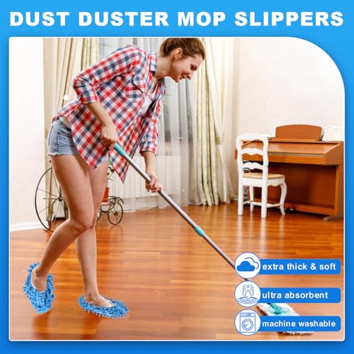 Zehrai Reusable Mop Slippers - 5 Pairs Microfiber Cleaning Shoes