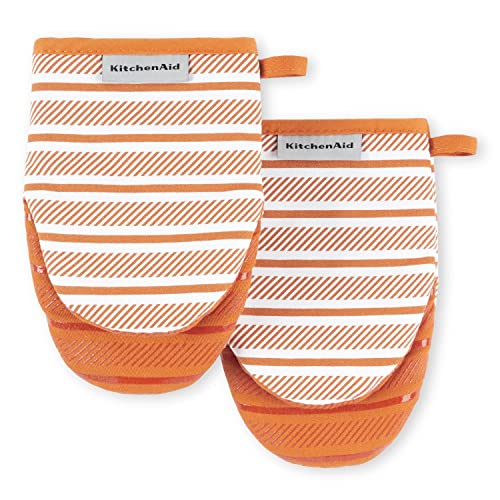 KitchenAid Albany Mini Oven Mitts Set - Heat Resistant, Honey