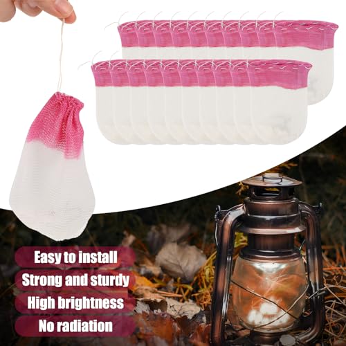 20 Pieces Propane Lanterns Mantles Gas Lamp Mantles Gas Lantern Mantles Propane Lantern Covers Mantles U-Shape Gas Lamp Mantles for Outdoor Camping Lantern (Pink)