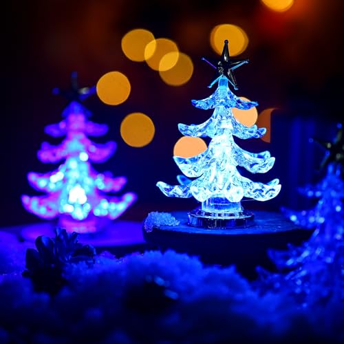 Glooglitter 8 Pcs LED Christmas Table Tree Lights - USB Decor, Multicolor