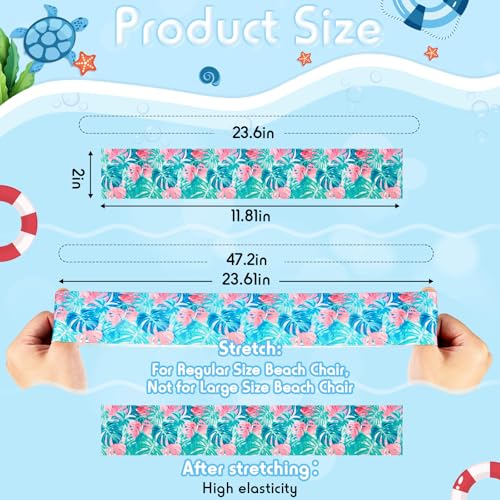 Boao 8 Pcs Elastic Towel Bands for Beach Chairs Sea Turtle Style - Cruise & Beach Essentials