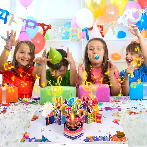 3D Pop-Up Musical Birthday Card with LED Light Candle