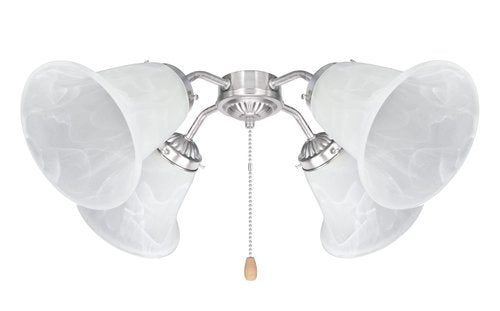 Aspen Creative 23029-4A Transitional Style Replacement Bell Shaped Alabaster Glass Shade, 2-1/8" Fitter Size, 5-1/8" Height x 5 1/2" Diameter, 4 Pack