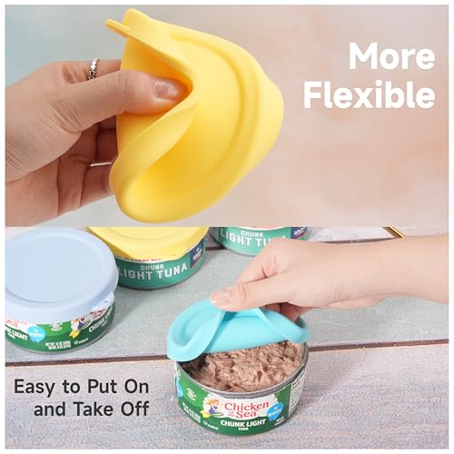 LUVCOSY 4-Inch Silicone Can Lids for 12oz Tuna Cans - 2 Pack Reusable