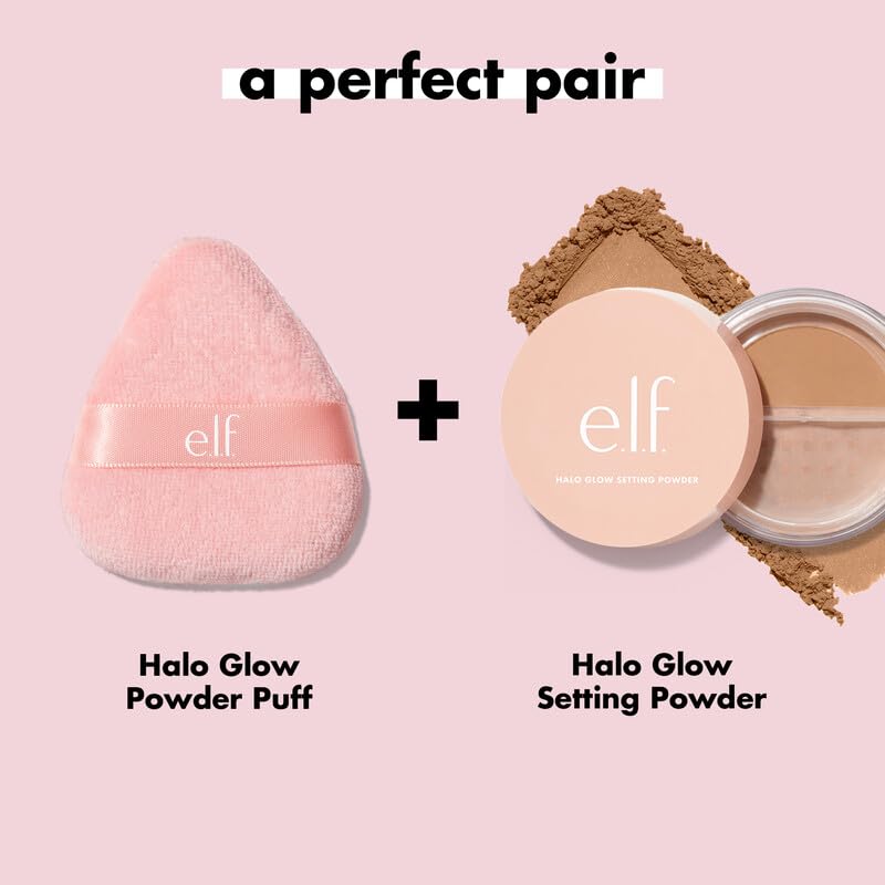 e.l.f. Halo Glow Soft Velour Makeup Powder Puff Reusable
