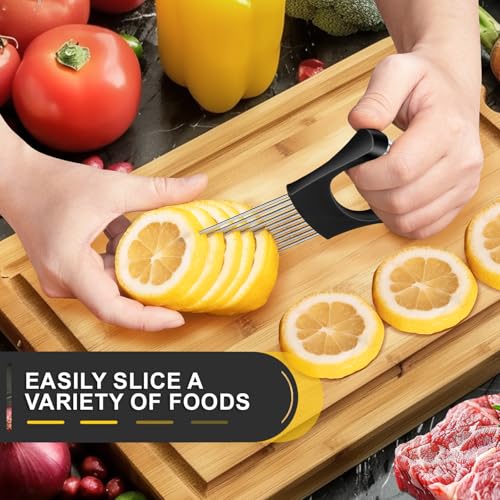 Stainless Steel Onion Slicer with Protective Cover - Zokxoiy