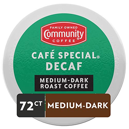 Community Coffee Café Special Decaf Pods - Medium Dark Roast, 72 Count