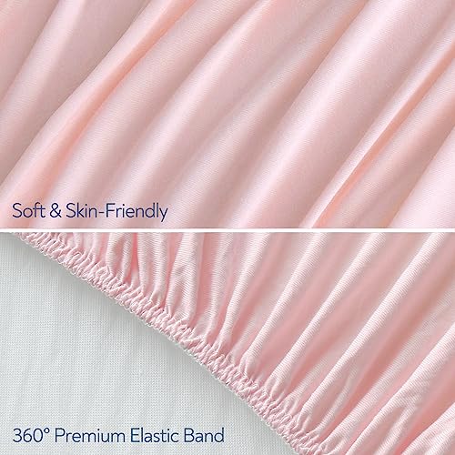 Magik & Kover Stretchy Fitted Crib Sheets for Baby - Pink, 2 Pack