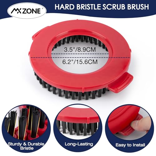 Round Scrub Brush Head for Hurricane 360 Spin Mop - 6.2"